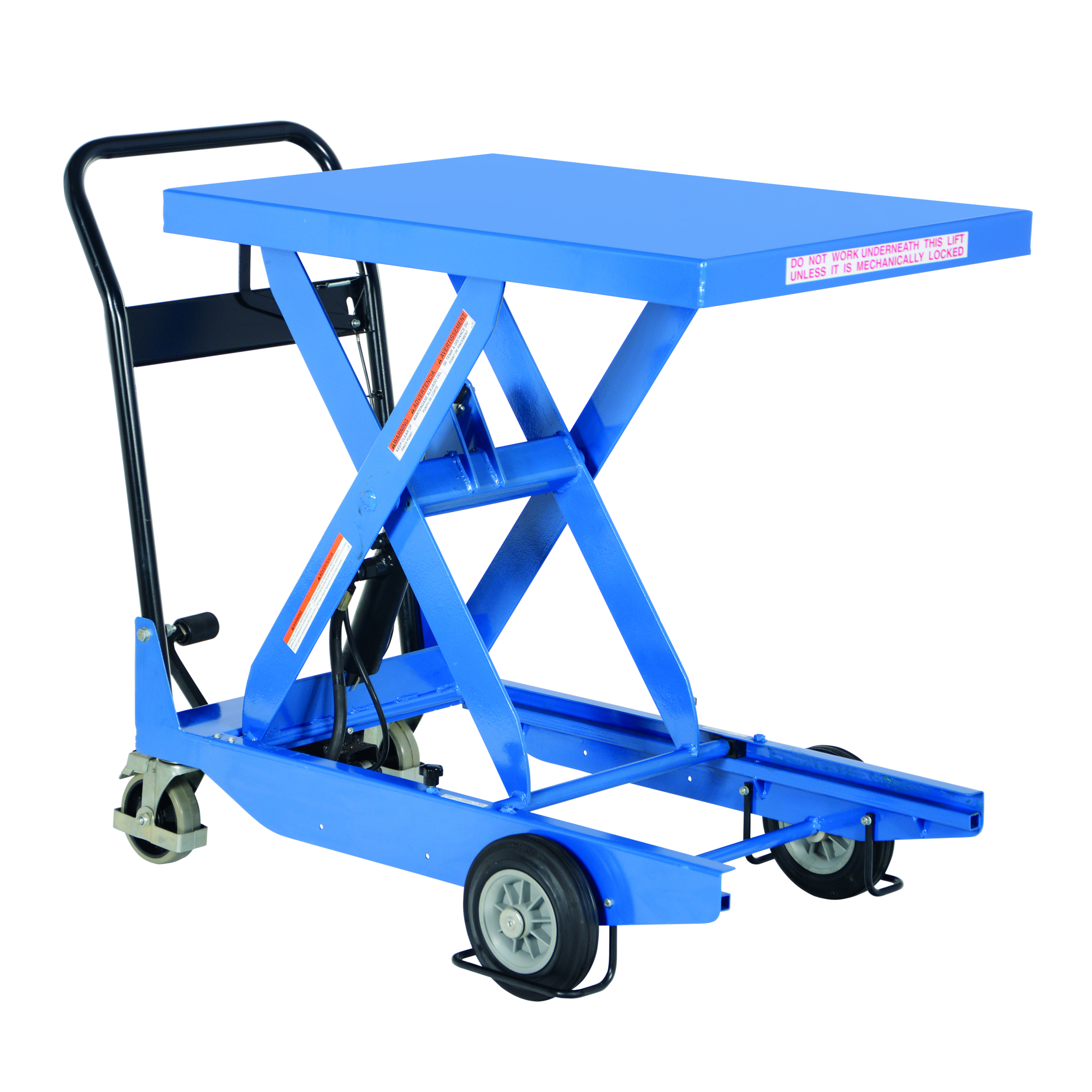 Vestil Premium Scissor Lift Cart - 1000-Lb. Capacity, 13.125in. to 36.375in. Height, Steel, Hand Release, Model# CART-1000-S-HR